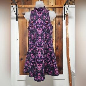 Free People Black and Pink Patterned Dress